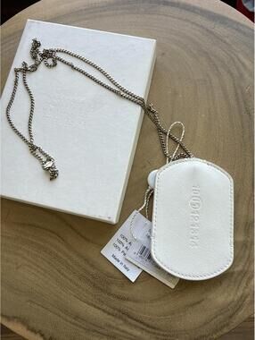 NWT Maison Margiela Silver & Leather Key Holder Necklace